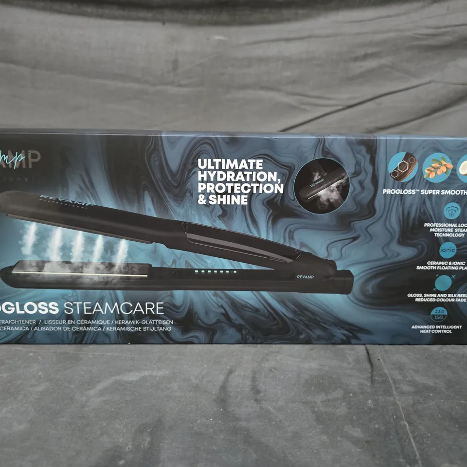 REVAMP PROGLOSS STEAMCARE CERAMIC STRAIGHTENER – BOXED