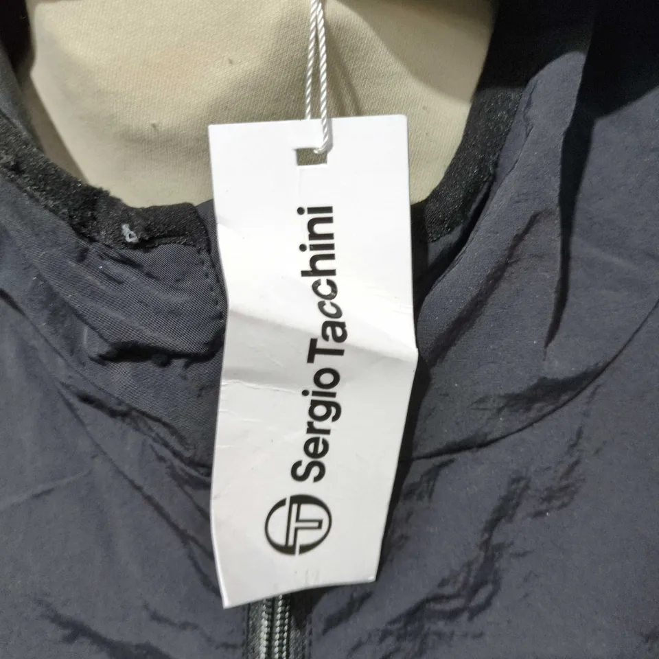 SERGIO TACCHINI HOODED 1/4 ZIP JACKET - BLACK / MIMOSA, XL