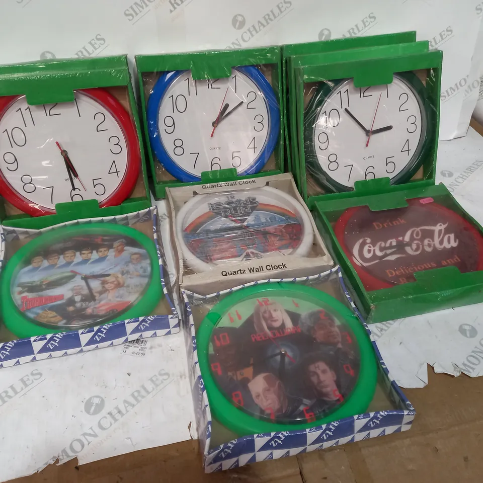 BOX OF APPROX 10 ASSORTED CLOCKS