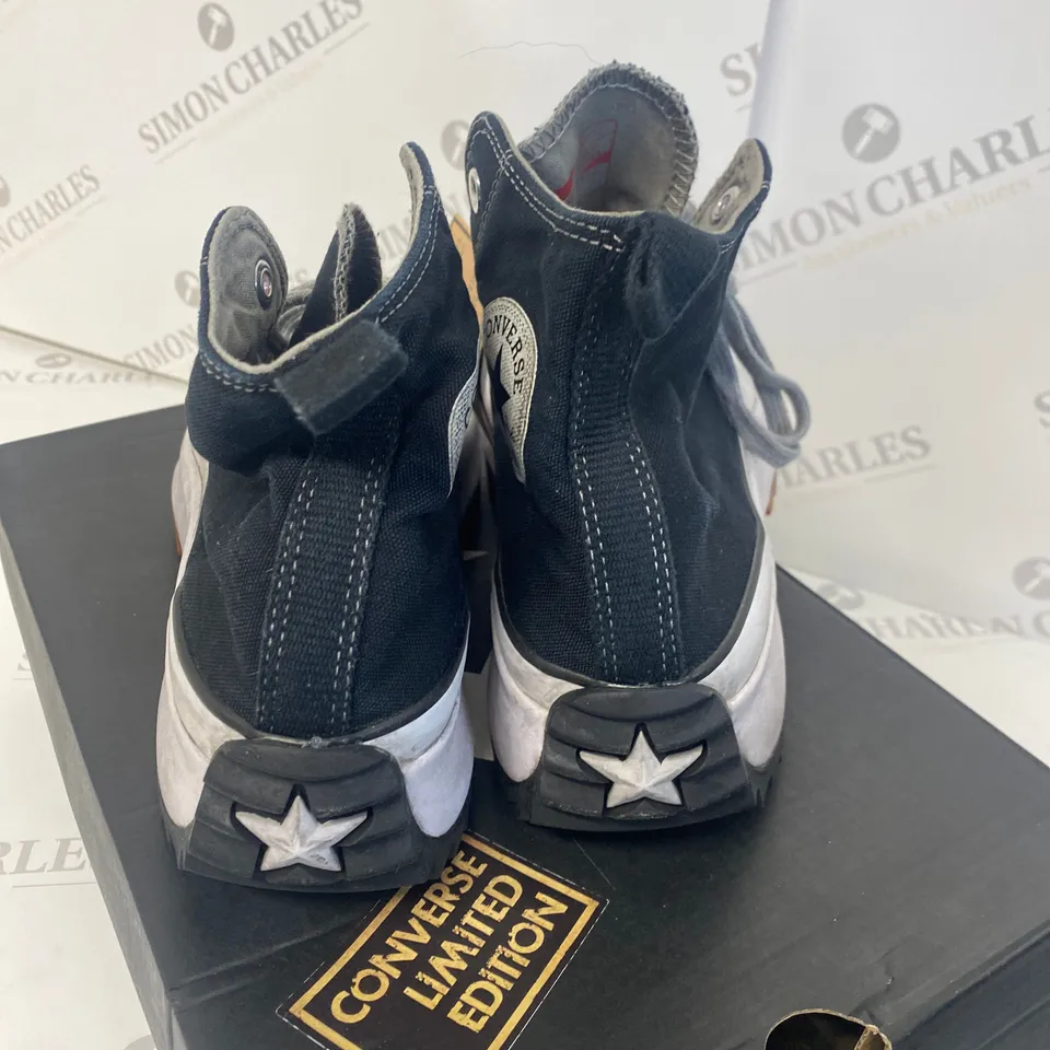 BOXED PAIR OF CONVERSE RUN STAR HIKE BLACK SMOKE SHOES LIMITED EDITION SIZE 8
