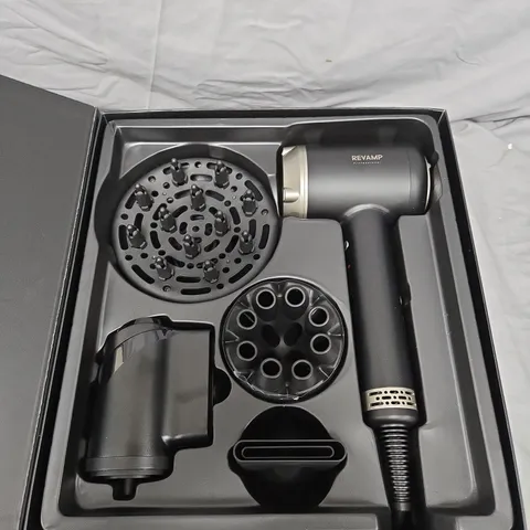 REVAMP ENIGMA PRECISION HAIR DRYER – BLACK, BOXED WITH ATTACHMENTS