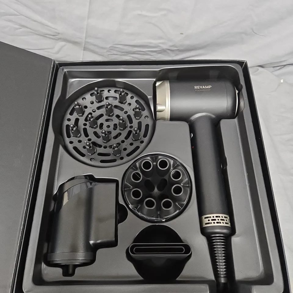 REVAMP ENIGMA PRECISION HAIR DRYER – BLACK, BOXED WITH ATTACHMENTS