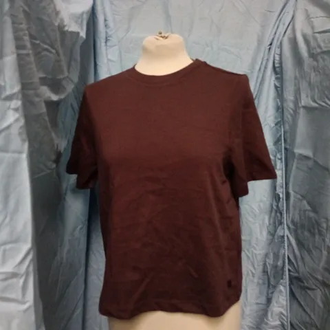 SWEATY BETTY ELEVATED COTTON BOXY T-SHIRT – SABLE BROWN – SIZE UK S (SB10443)