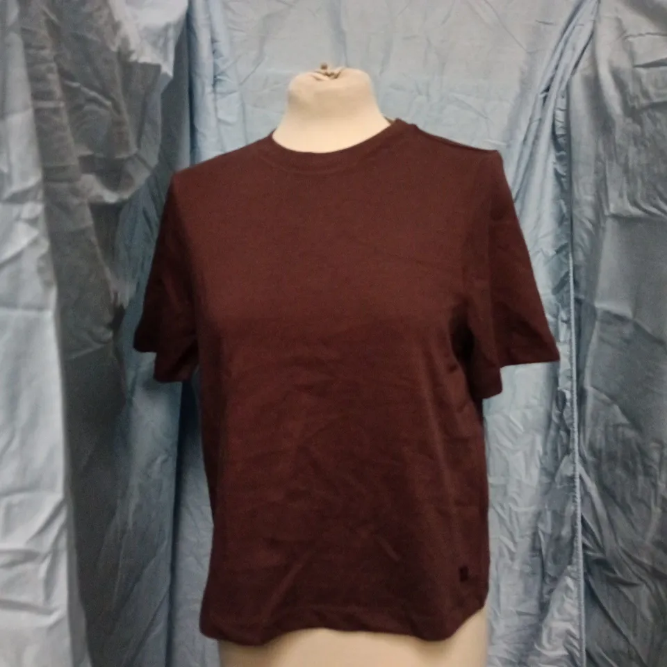 SWEATY BETTY ELEVATED COTTON BOXY T-SHIRT – SABLE BROWN – SIZE UK S (SB10443)