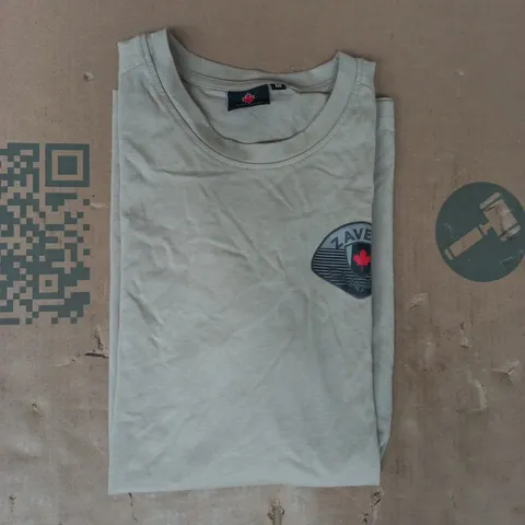 ZAVETTI CANADA SHORT SLEEVE CREW NECK T-SHIRT IN BEIGE SIZE MEDIUM
