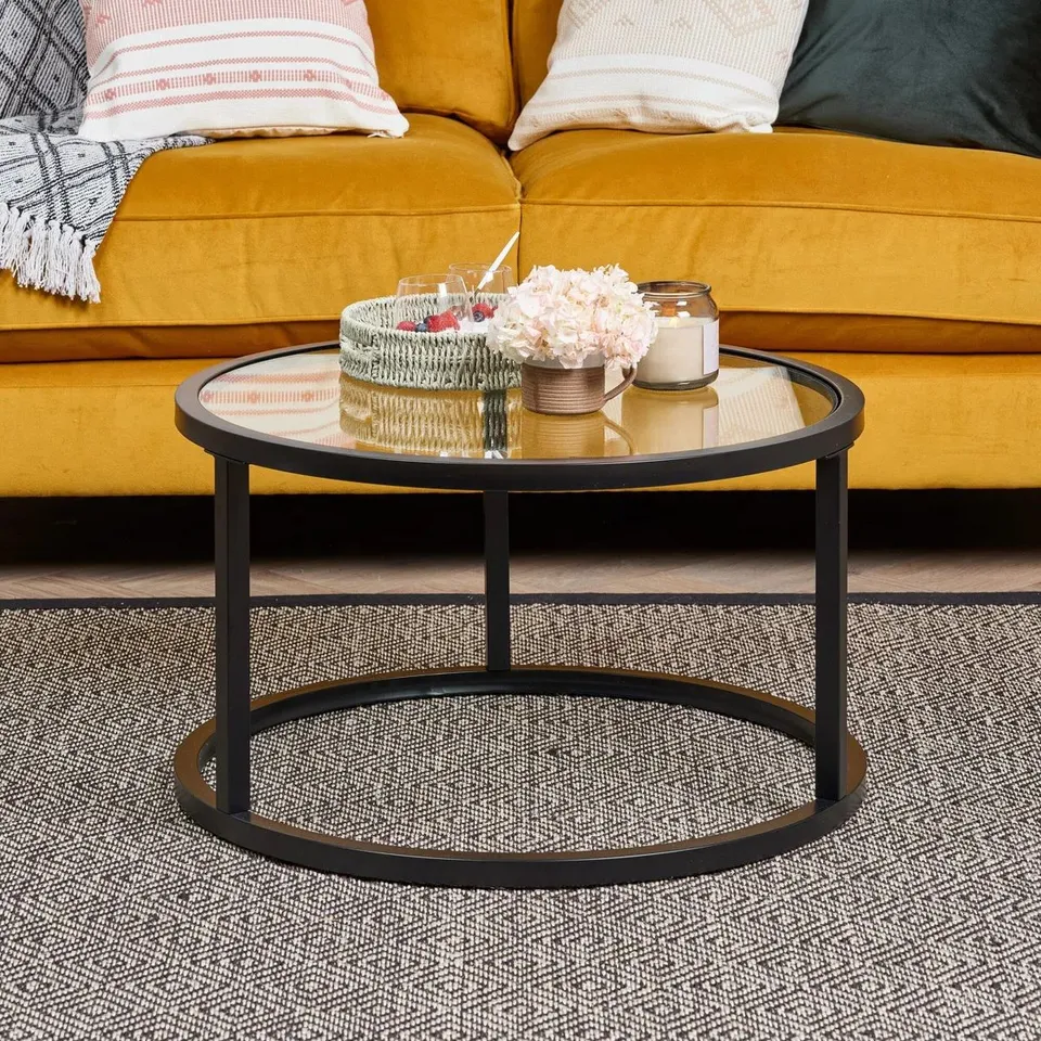 BOXED LYDEA HARRIS ROUND COFFEE TABLE