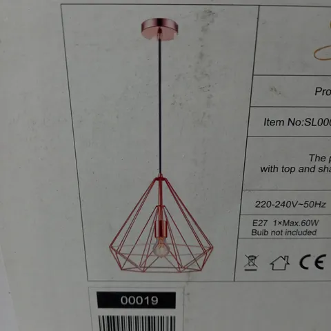 BOXED MILO LIGHTING MERTON 1 LIGHT GEOMETRIC PENDANT COPPER