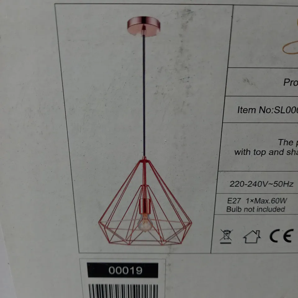 BOXED MILO LIGHTING MERTON 1 LIGHT GEOMETRIC PENDANT COPPER
