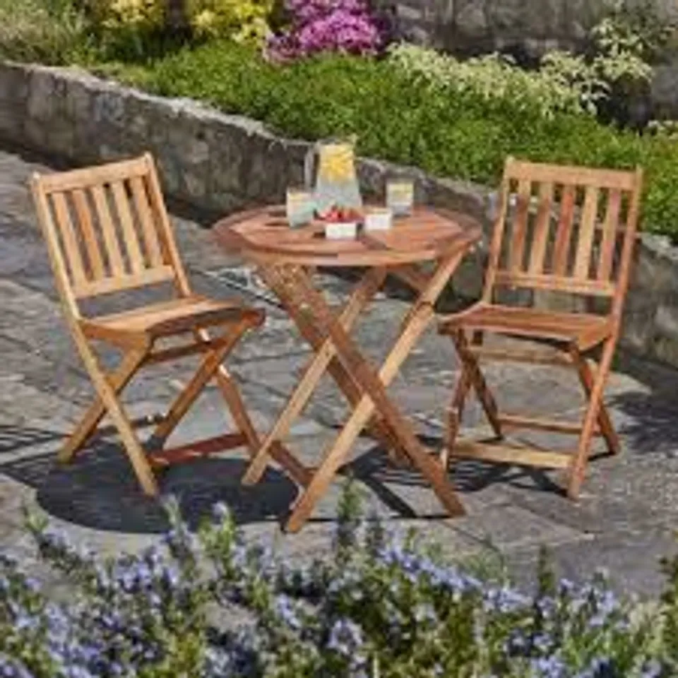 BOXED GARDEN GEAR ACACIA HARDWOOD BISTRO SET