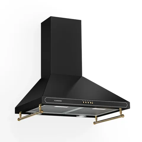 BOXED COOKER HOOD 60 CM KITCHEN EXTRACTOR CHIMNEY HOOD STEEL RETRO 644 M³/H BLACK LED