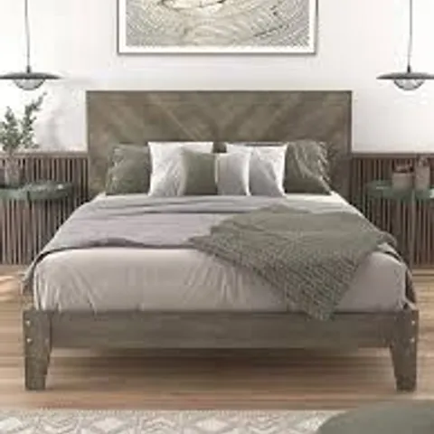 BOXED CHEVRY KING BED - DARK OAK (1 BOX)