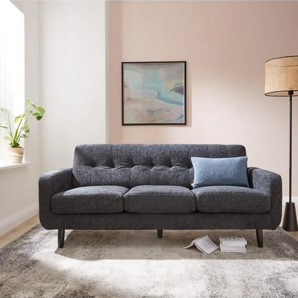 BOXED OSLO SLATE THREE SEATER SOFA