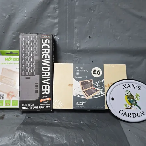APPROXIMATELY 10 ASSORTED ITEMS TO INCLUDE - NAN'S GARDEN . ARTIST SKETCHING SET ETC