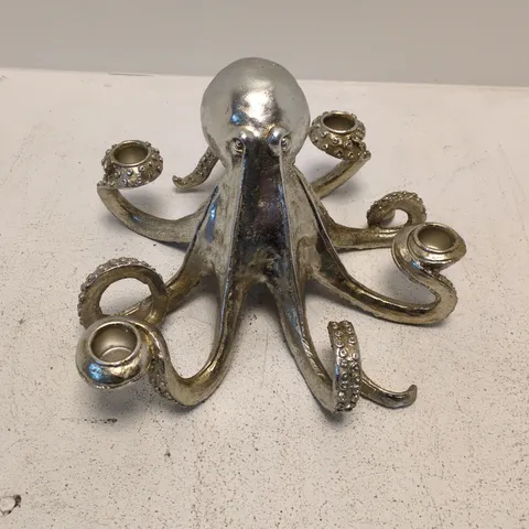 SILVER OCTOPUS CANDLE STICK 