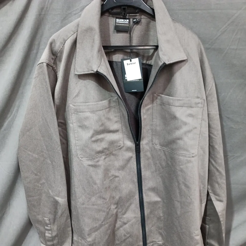 BARBOUR ALBA COTTON TWILL OVERSHIRT IN CONCRETE – XXL