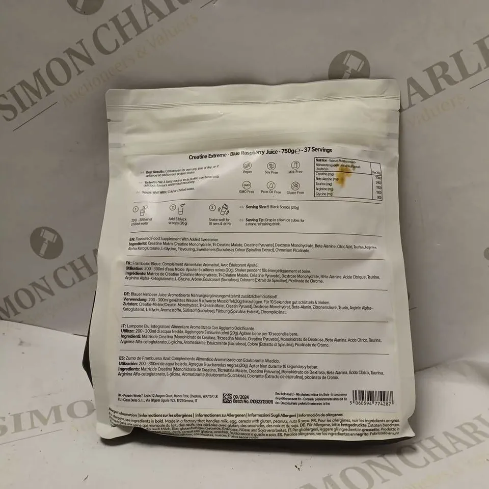 THE PROTEIN WORKS CREATINE EXTREME BLUE RASPBERRY JUICE (750g)