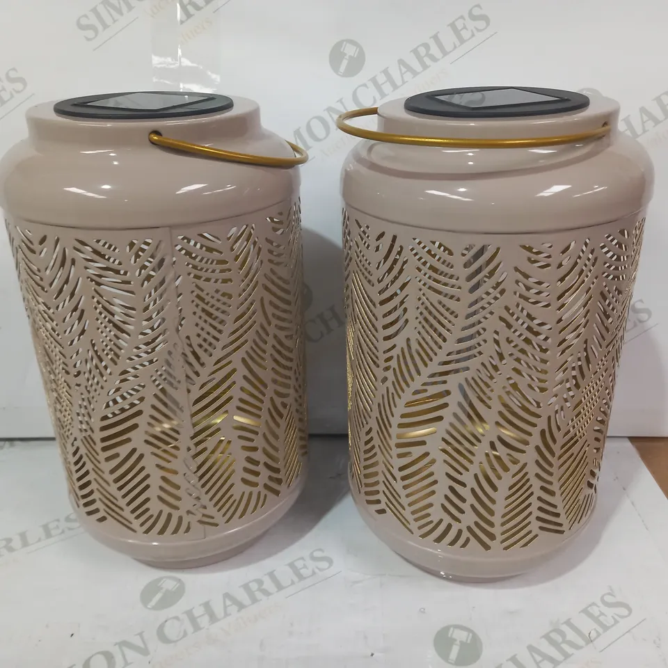 GARDEN REFLECTIONS SET OF 2 PATTERNED SOLAR LANTERNS