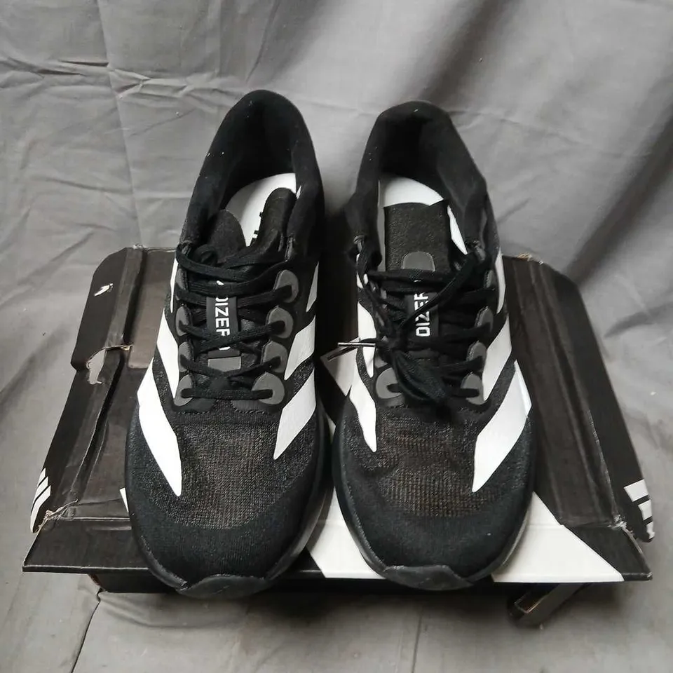 ADIDAS ADIZERO EVO SL RUNNING SHOES – BLACK/WHITE, UK 10.5 (US 11)