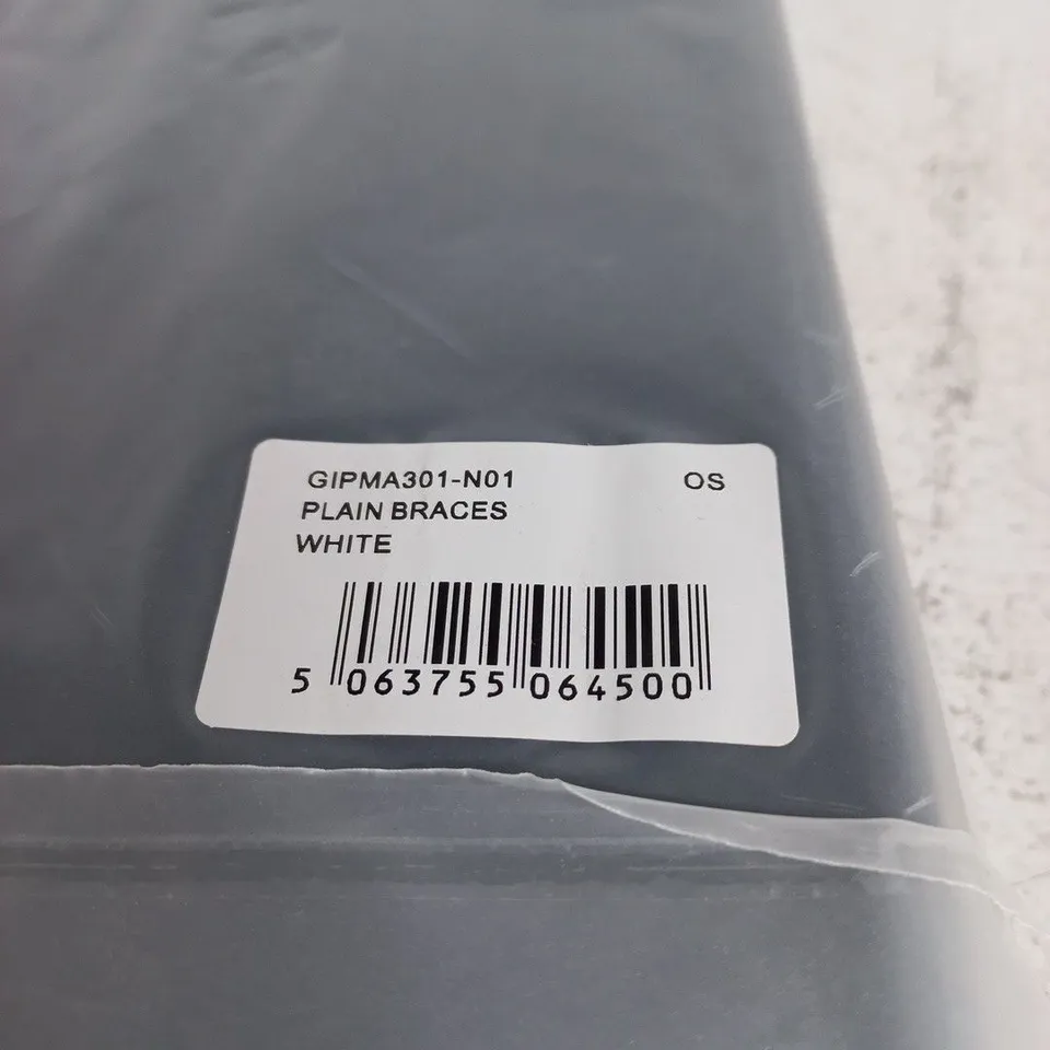 HAWES AND CURTIS PLAIN BRACES WHITE ONE SIZE