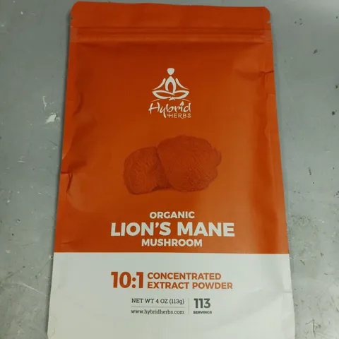 SEALED HYBRID HERBS ORGANIC LION'S MANE MUSHROOM CONCENTRATED EXTRACT POWDER - 113G 