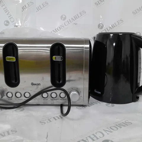 BOXED SWAN KETTLE & TOASTER 4-SLICE TWIN PACK - BLACK