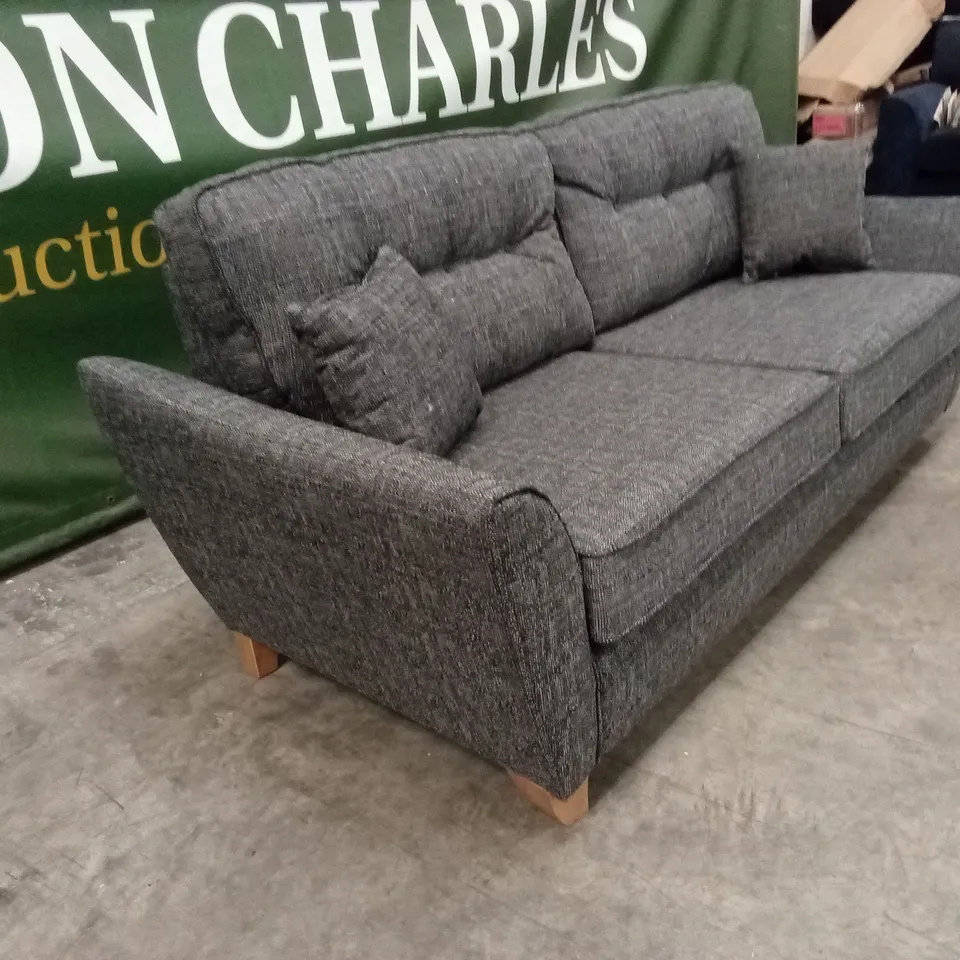 HALSTOW 3 SEATER FABRIC SOFA - CHARCOAL RRP £489