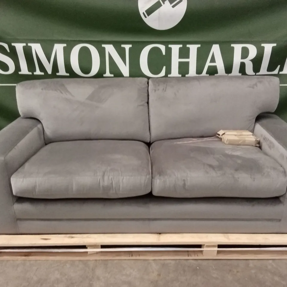 MANHATTAN 3 SEATER SOFA, GREY HOUSE VELVET