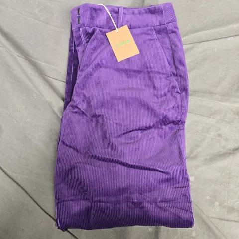 BODEN PURPLE CORDUROY TROUSERS, UK 10P (WOMEN)