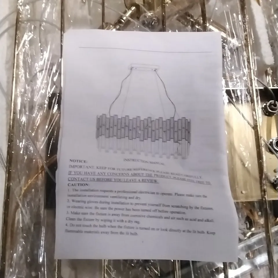 BOXED CRYSTAL CHANDELIER- GOLD COLOUR 