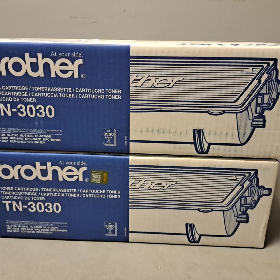 SET OF 2 BROTHER TN-3030 ORIGINAL TONER CARTRIDGE BLACK