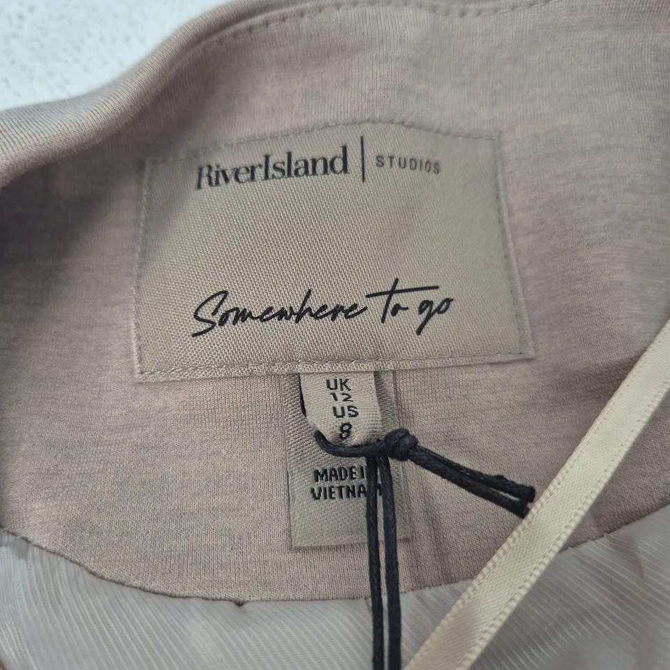 RIVER ISLAND STUDIOS CREAM COAT – WOMEN'S, UK 12 (US 8, EU 38) MADE IN VIETNAM