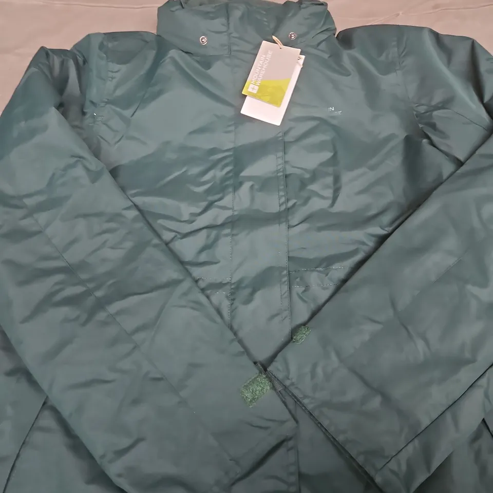 MOUNTAIN WAREHOUSE WATERPROOF JACKET – TEAL, HOODED - SIZE 12