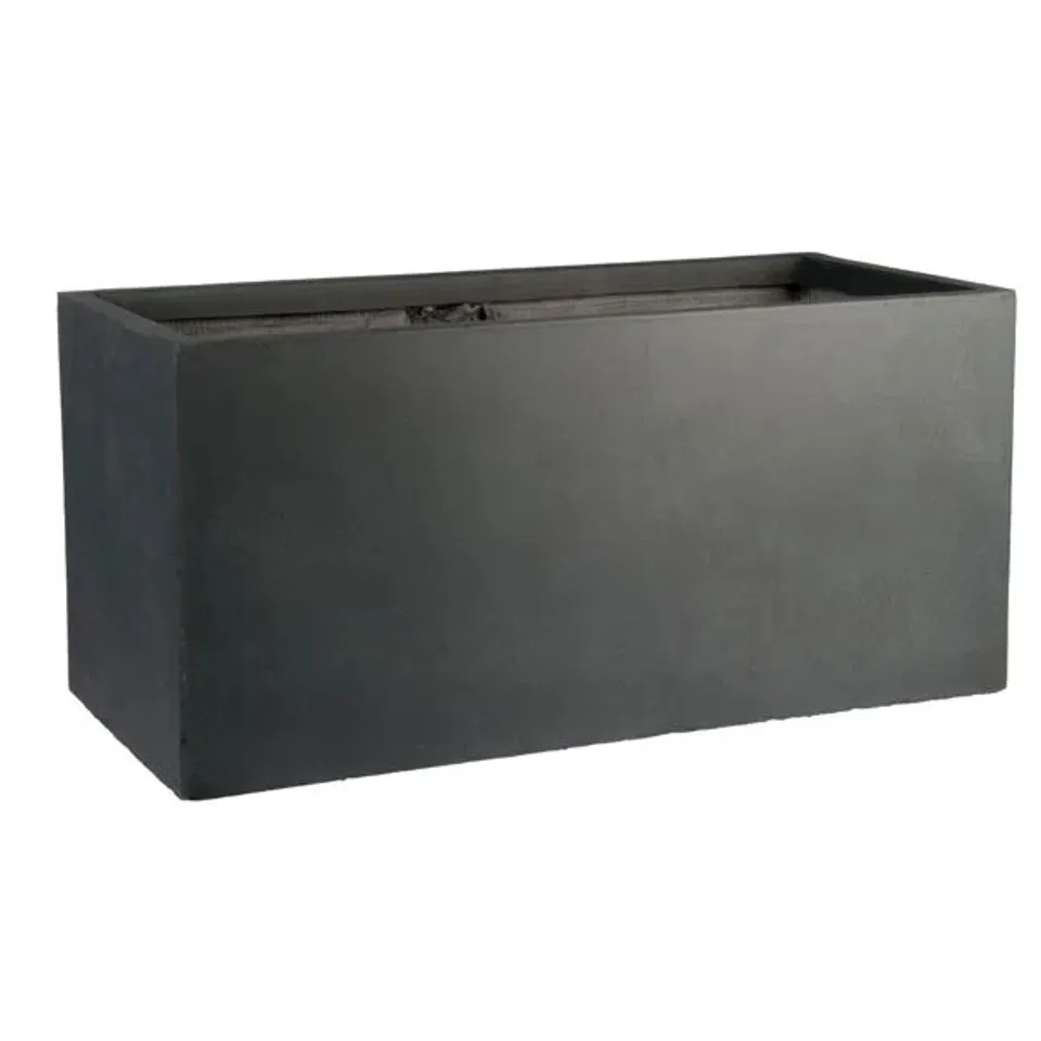 BOXED FIBERSTONE CONCRETE PLANTER BOX DARK GREY