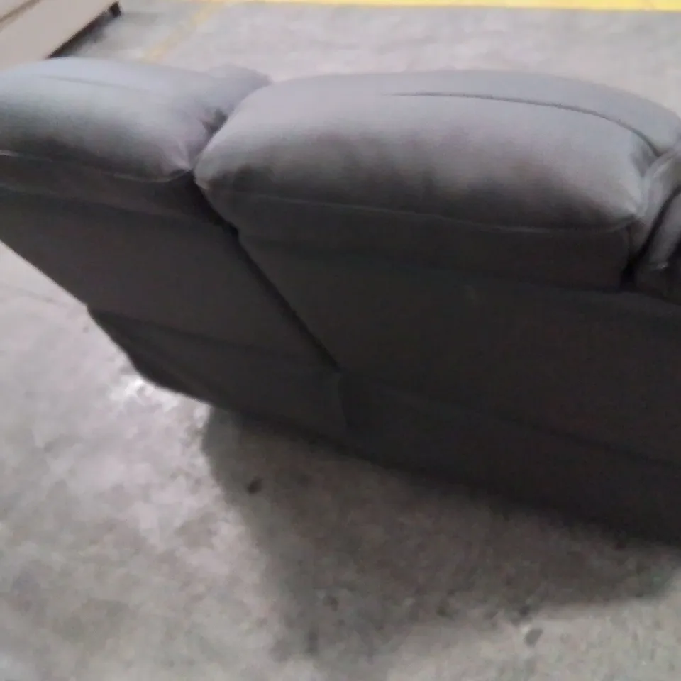 QUALITY DESIGNER 2 SEATER GREY FAUX LEATHER UPHOLSTERED RECLINER SOFA 