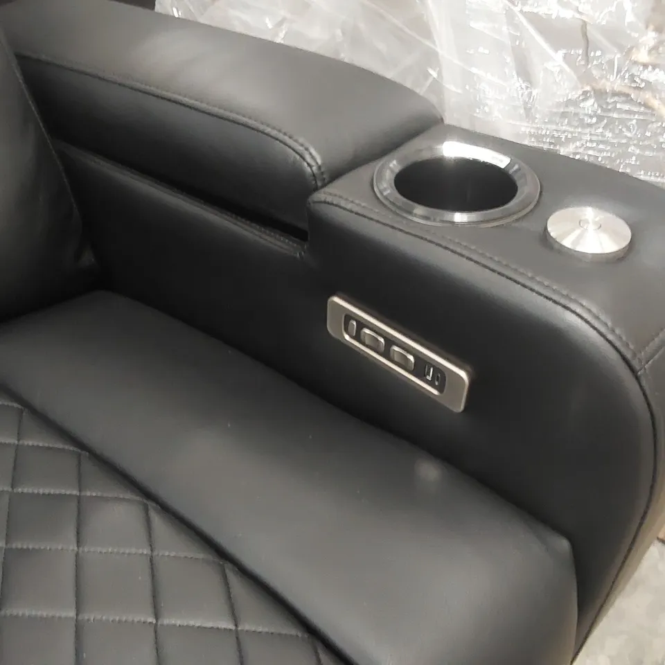 QUALITY DESIGNER FAUX LEATHER ELECTRIC RECLINING ARMCHAIR WITH CUPHOLDERS 