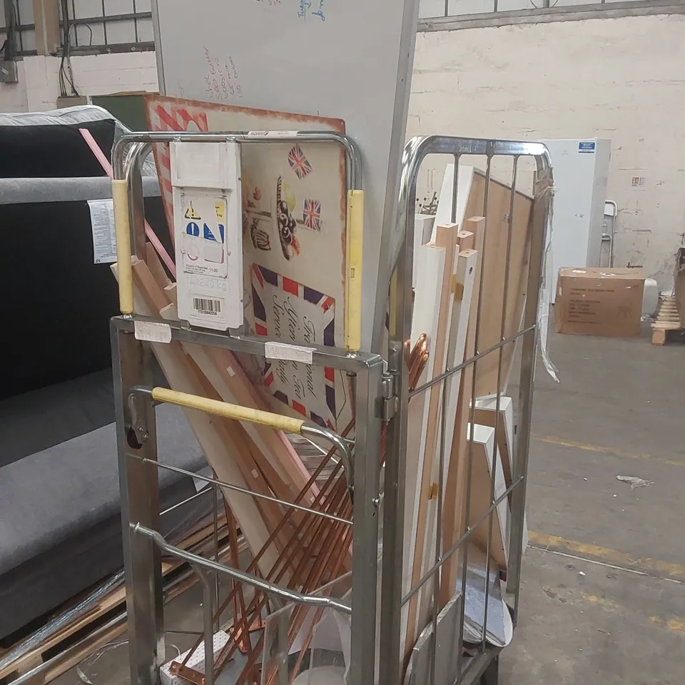 CAGE CONTAINING ASSORTED BAKERY DECORATIONS AND CAKE STANDS ECT // CAGE NOT INCLUDED