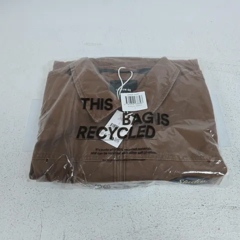APPROXIMATELY 8 ASSORTED BAGGED GARAGE JACKETS IN BROWN