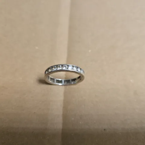 SILVER LOOK RING WITH SET STONES - F925 CZ STAMP