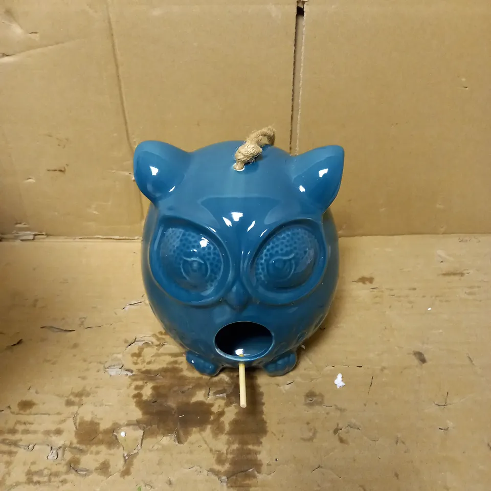 OWL BIRD FEEDER - TEAL