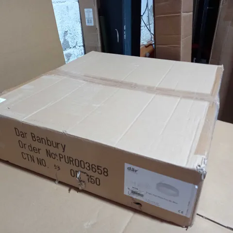 BOXED 3 LIGHT FLUSH WHITE FAUX SILK - SIZE 60CM