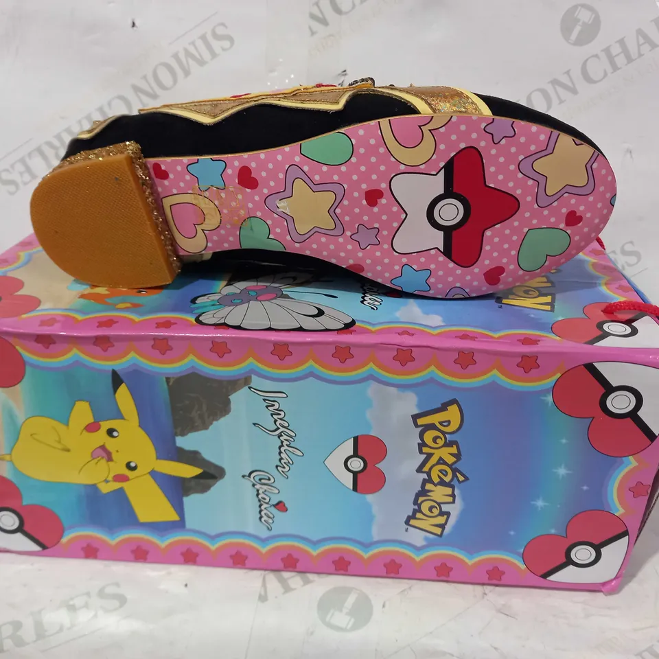 POKÉMON IRREGULAR CHOICE SLIP-ON SHOES - PIKACHU DREAMS IN YELLOW/BLACK/RED EU SIZE 37