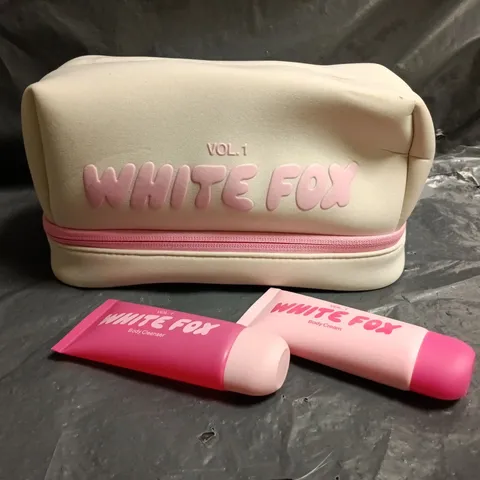 WHITE FOX MAKE UP BAG WITH BODY CLEANSER AND CREAM