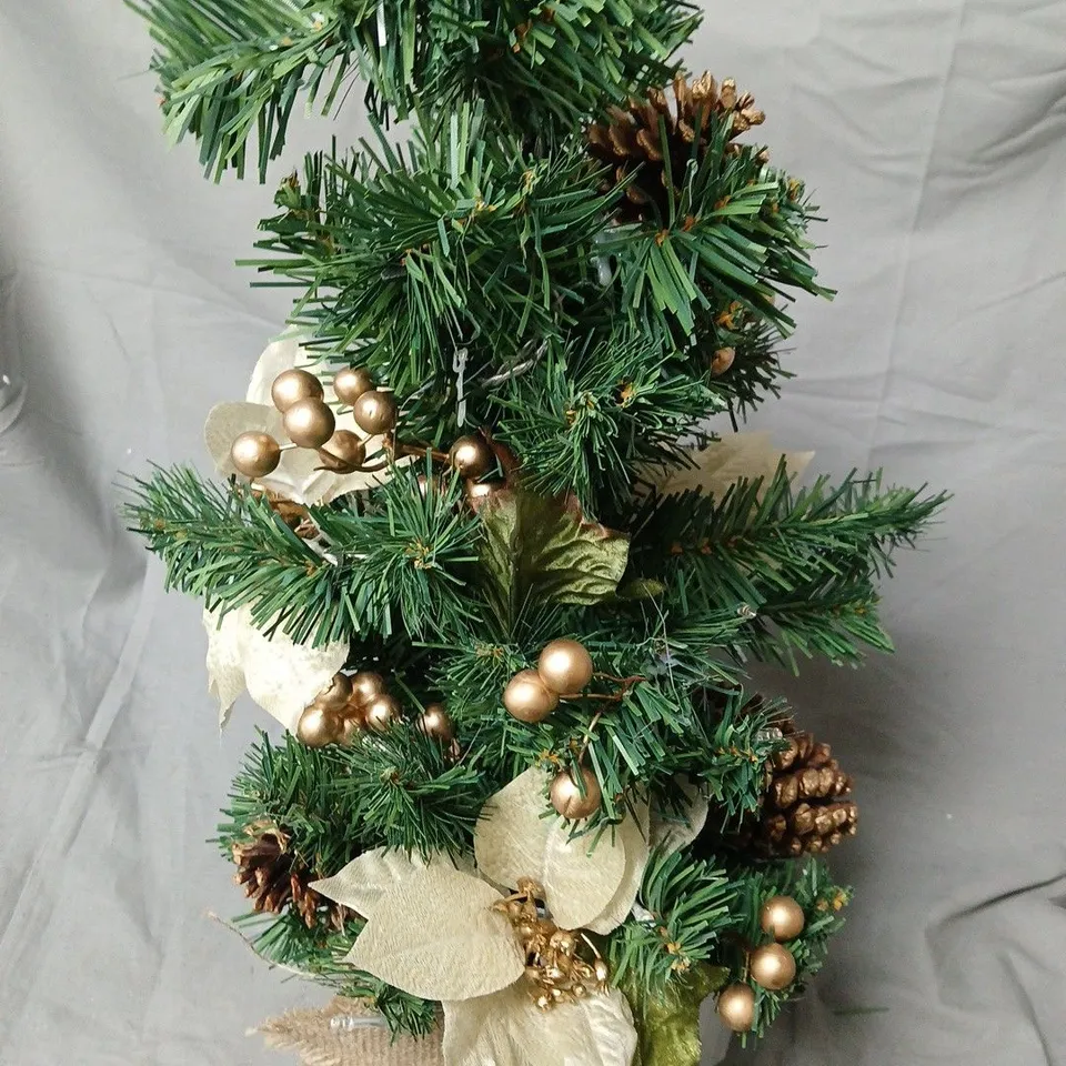 ARTIFICIAL CHRISTMAS TREE WITH PINE CONES AND GOLD BERRIES – INDOOR DECOR
