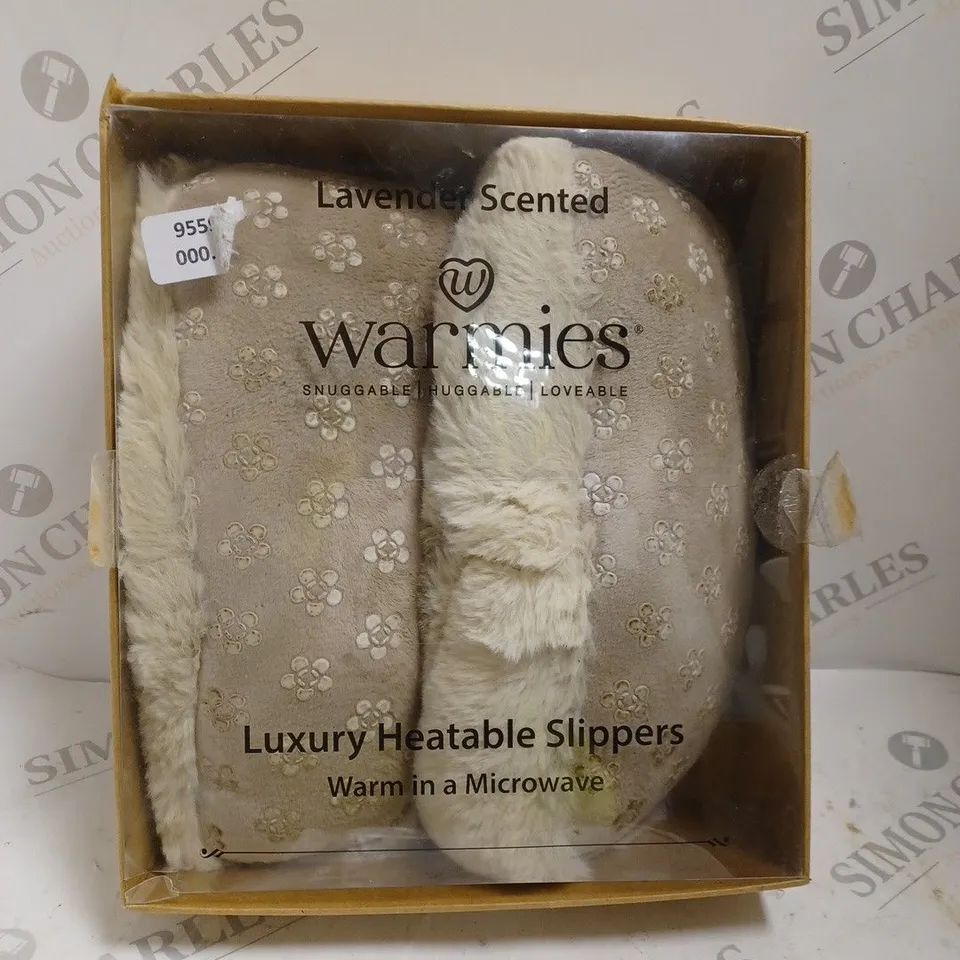 WARMIES LUXURY LATTE HEATABLE SLIPPERS - LAVENDER SCENT