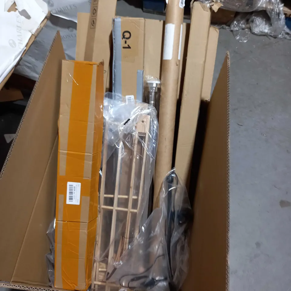 LOT OF APPROX 8 ITEMS TOO INCLUDE CURTAUN RODS , REAR BOOT TAIL AND A LAMINATED GIANT WORLD MAP 