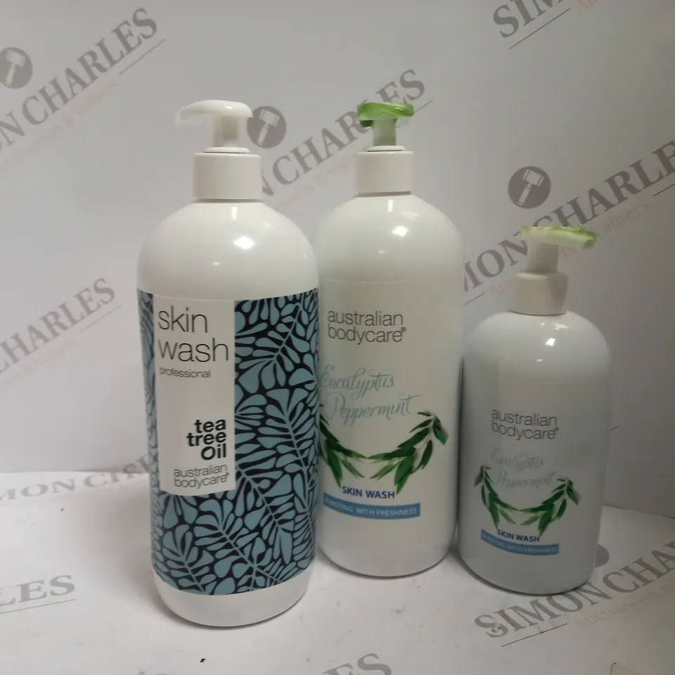 3 AUSTRALIAN BODYCARE PRODUCTS TO INCLUDE SKIN WASH, TEA TREE OIL