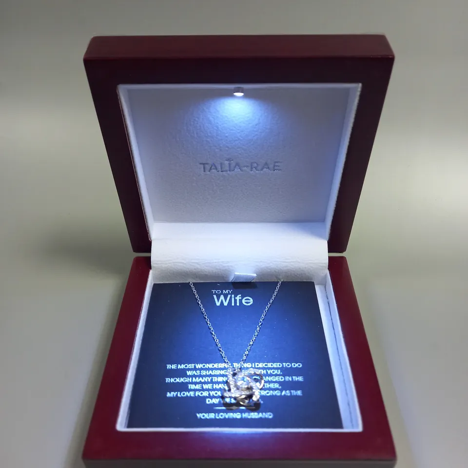 BOXED TALIA-RAE INFINITY PENDANT WIFE NECKLACE 