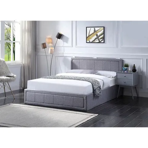 BOXED LORONDA UPHOLSTERED BED - 150CM KING SIZE, GREY (2 BOXES)