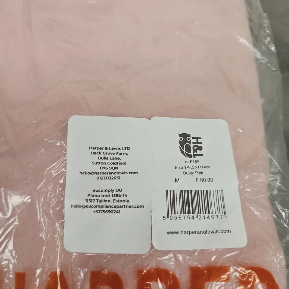 HARPER & LEWIS ELSA 1/4 ZIP FLEECE – DUSTY PINK, M