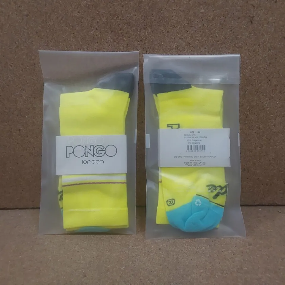 BOX TO CONTAIN A LARGE QUANTITY OF BRAND NEW PAIRS OF PONGO LONDON CYCLING SOCKS // SIZE: L-XL // 1 PAIR PER PACK